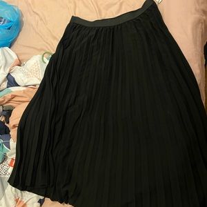 Ankle Length Ruffled Black Skirt